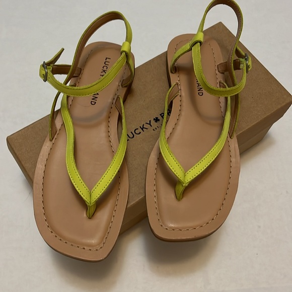 LUCKY BRAND BYLEE LIME LEATHER SANDALS SIZE 7 - Picture 4 of 11